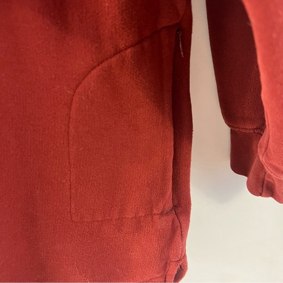 Woolrich Pullover Sweatshirt Mens L Large Cotton 1/4 Zip Mock Neck Red Pocket - Picture 6 of 6